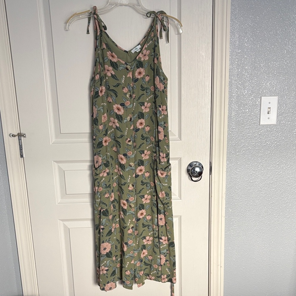 Dip Olive Floral Maxi Dress